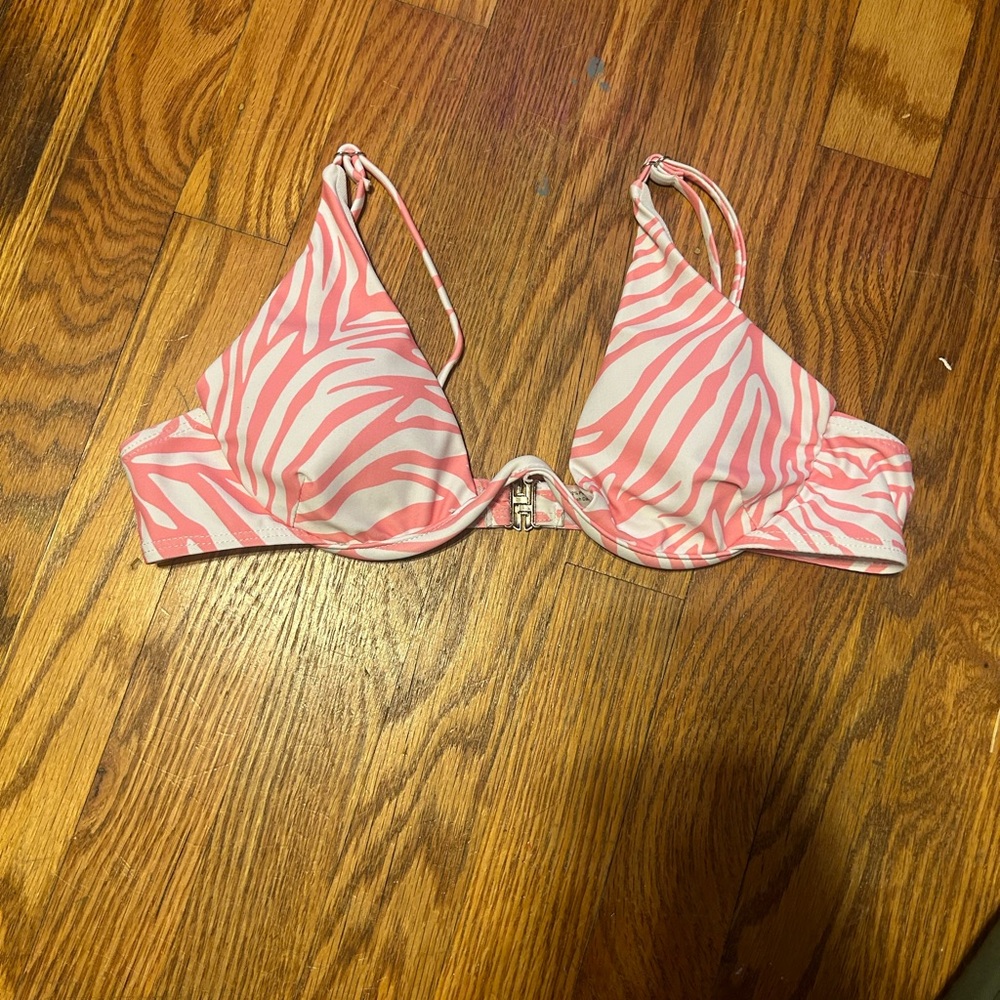 SHEIN Pink and White Zebra Bikini